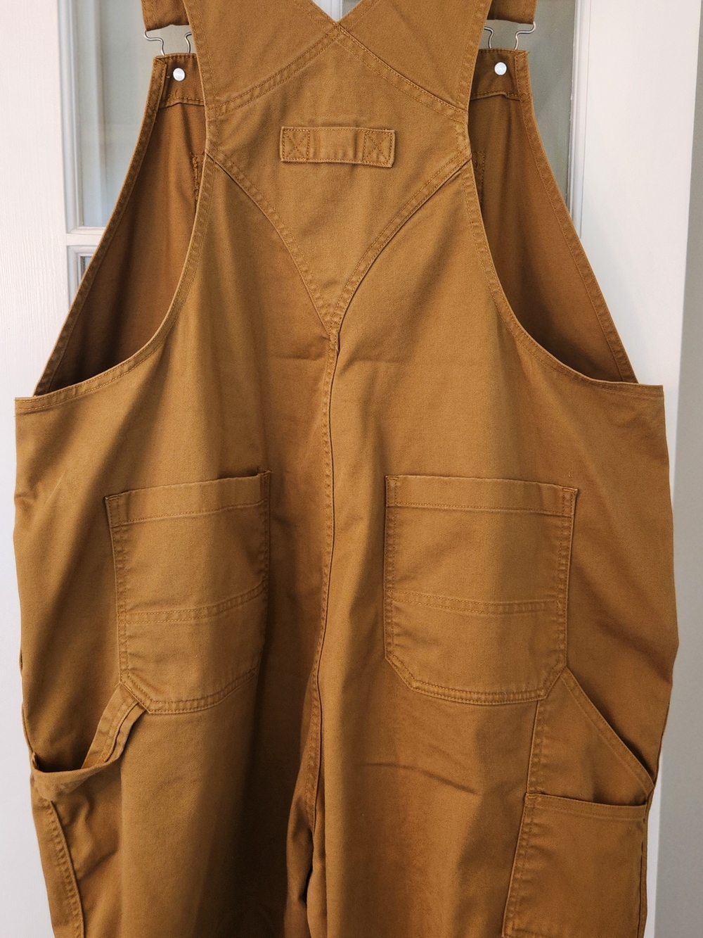 Duluth Trading Co Women's 40 GRIT Caramel Tan Cargo Overall Shorts - Picture 2 of 5